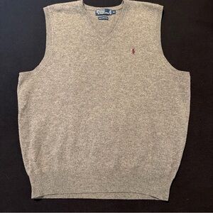 Vintage Polo Ralph Lauren Sweater Vest 100% Lambs Wool Mens XL